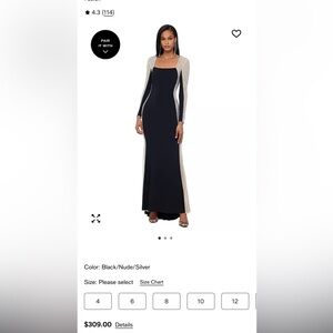 Macy's Black and Silver Maxi Dress